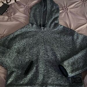 PINK Victoria's Secret Women's Gray Hoodie Sweater